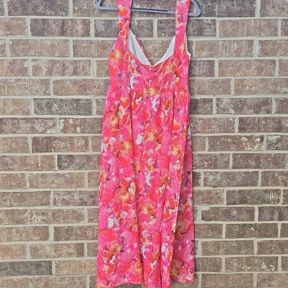 Holly Molly Elegant Pink Floral Women's Dress Size L Nwt - Picture 7 of 7